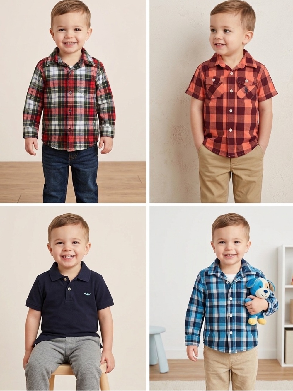 Toddler Boy Shirt Bundle 24 Months and 2T J.Crew Carter’s US Polo Collared Shirt